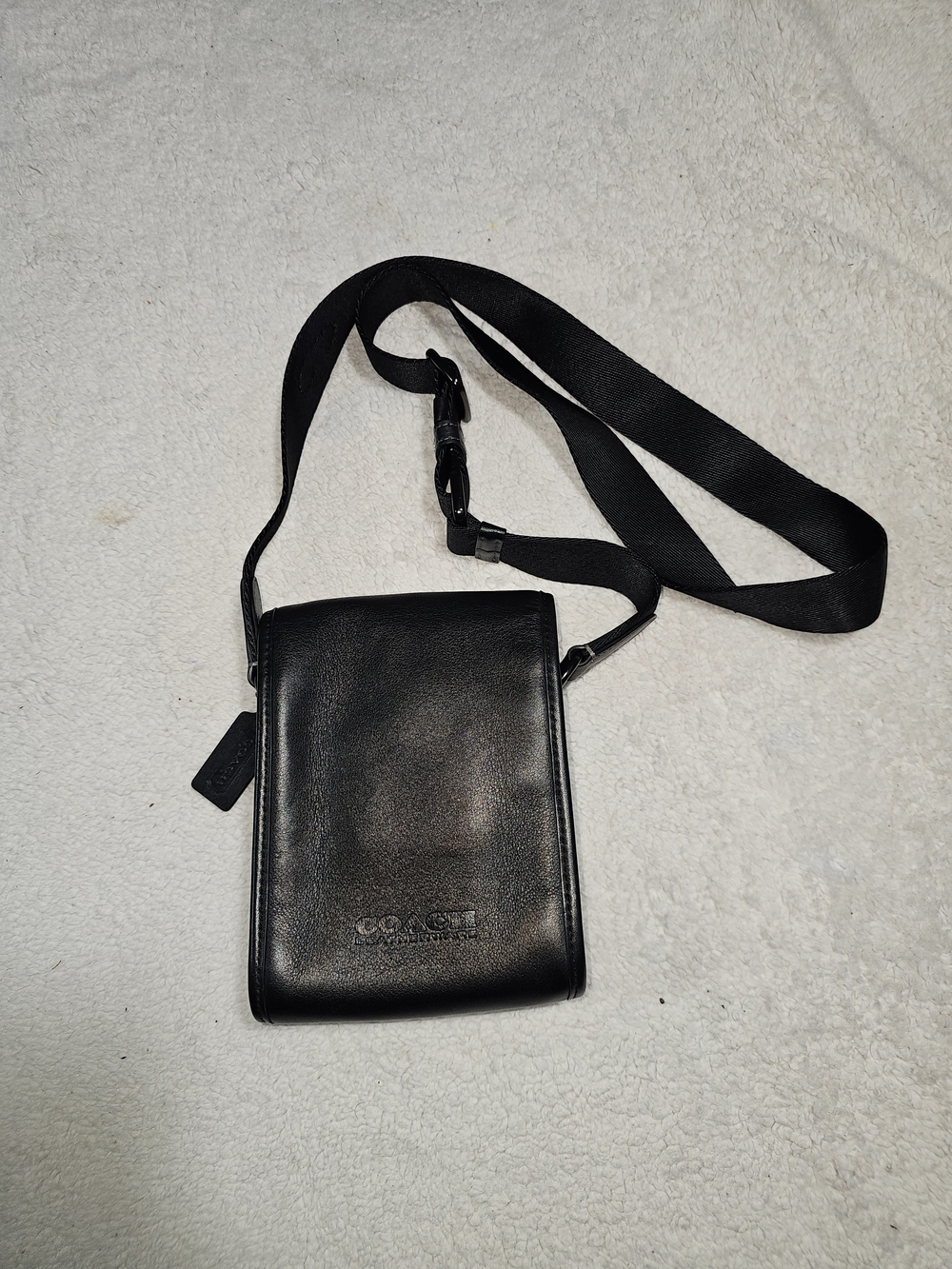 Coach Black Leather Messenger Crossbody with Detachable Coin Pouch - Picture 3 of 12
